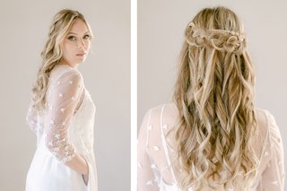 Robe de mariée romantique Maison Lemoine avec jupe fluide
