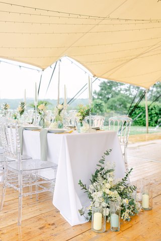 Table de réception élégante
